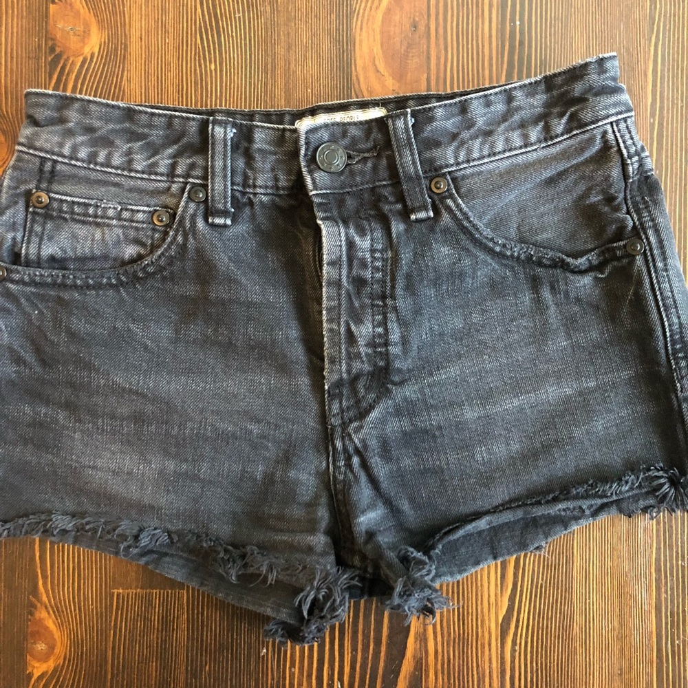 Free People black jean shorts